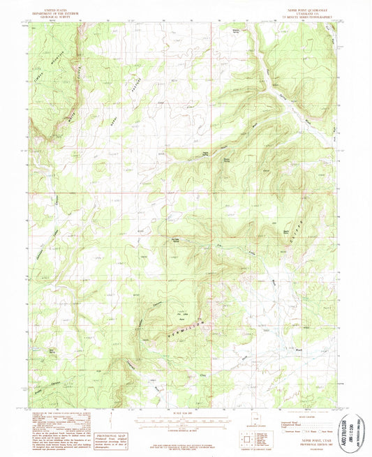 Classic USGS Nephi Point Utah 7.5'x7.5' Topo Map Image
