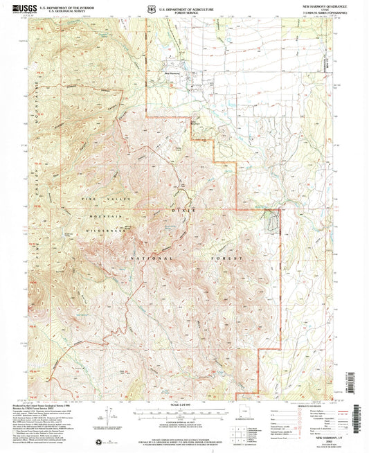 Classic USGS New Harmony Utah 7.5'x7.5' Topo Map Image