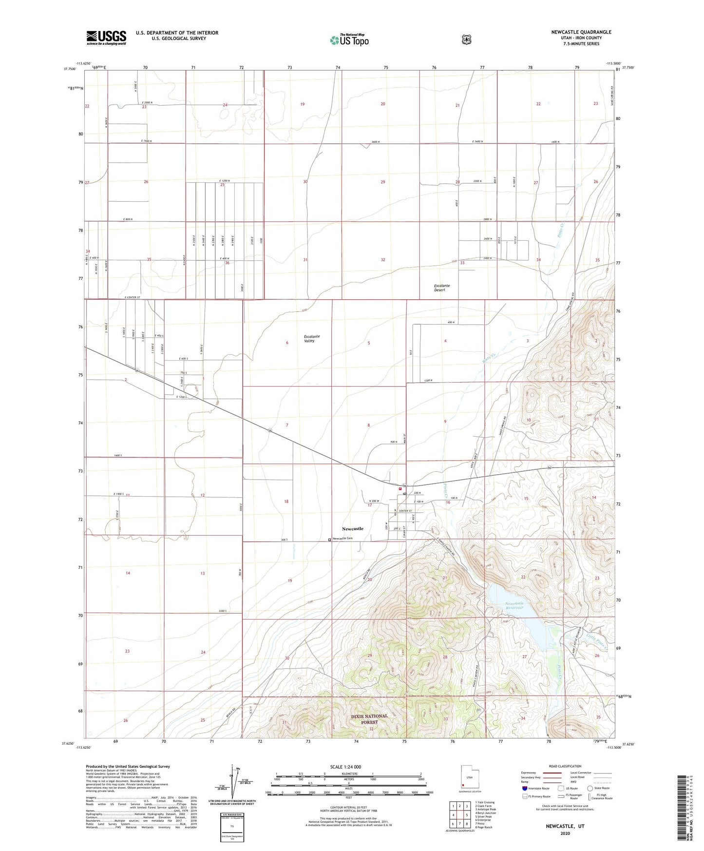 Newcastle Utah US Topo Map Image