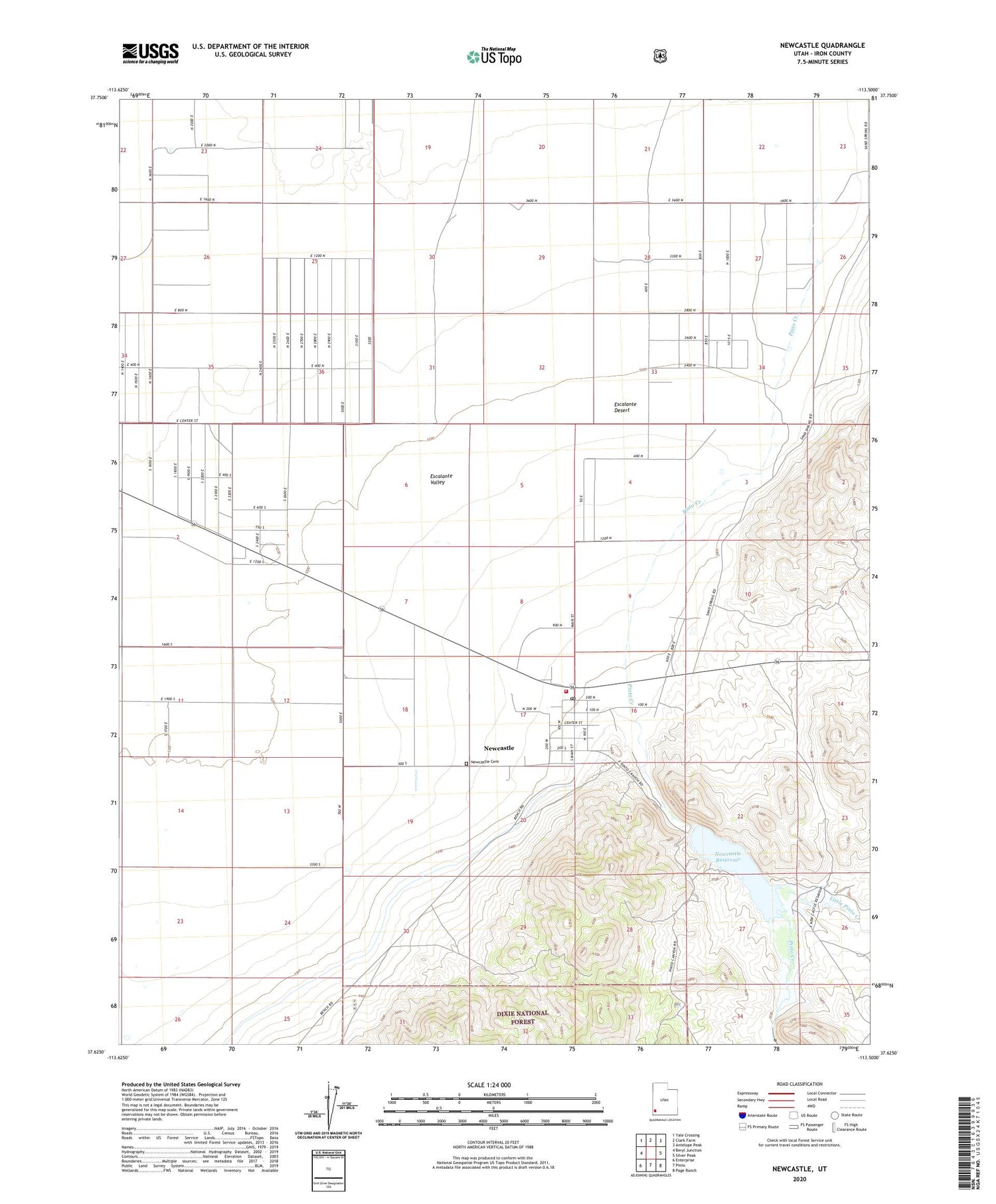 Newcastle Utah US Topo Map Image