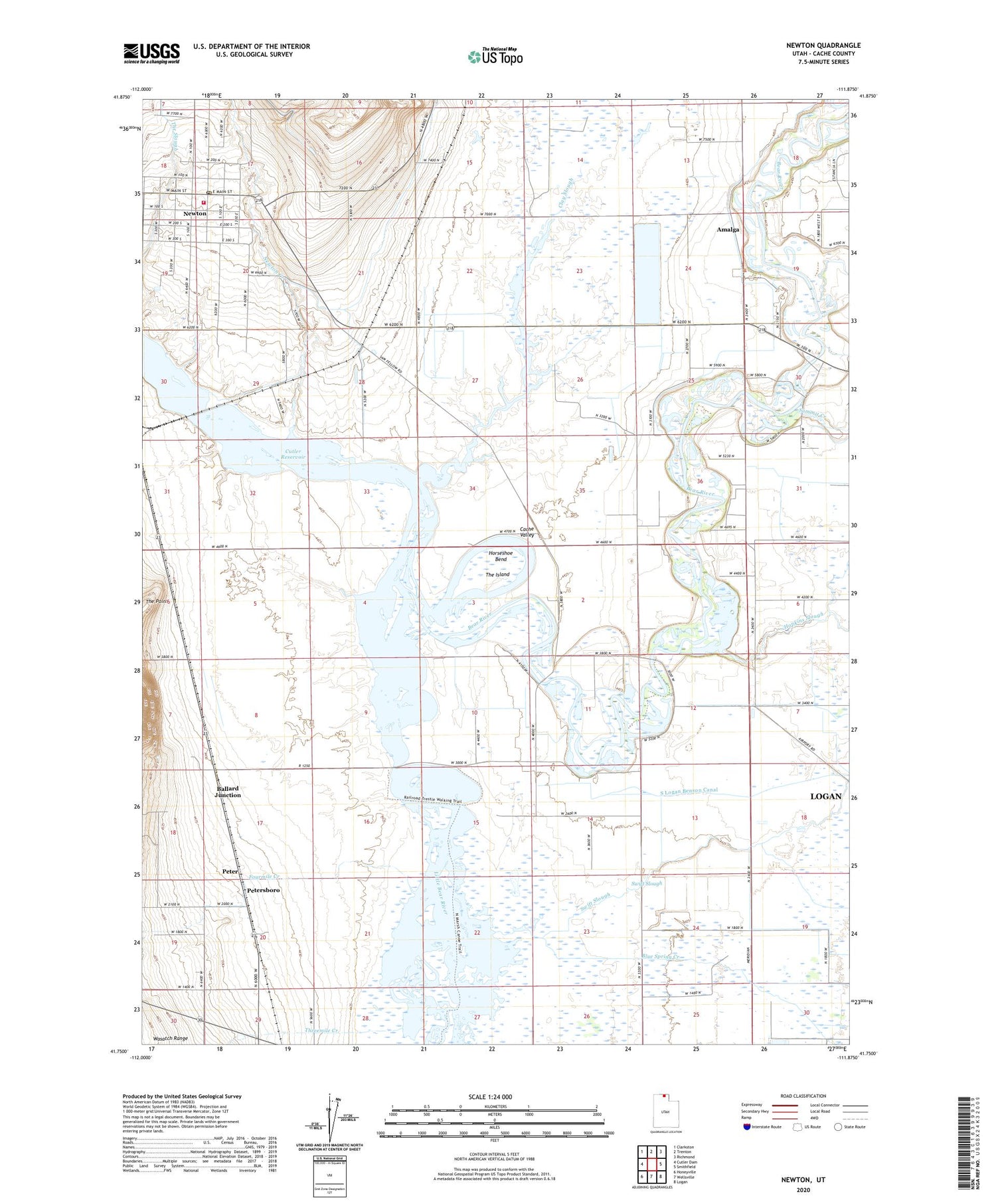 Newton Utah US Topo Map Image