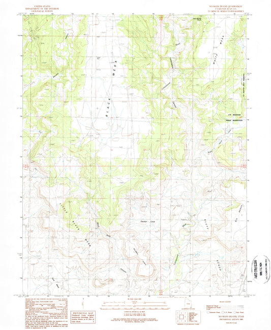 Classic USGS No-Mans Island Utah 7.5'x7.5' Topo Map Image