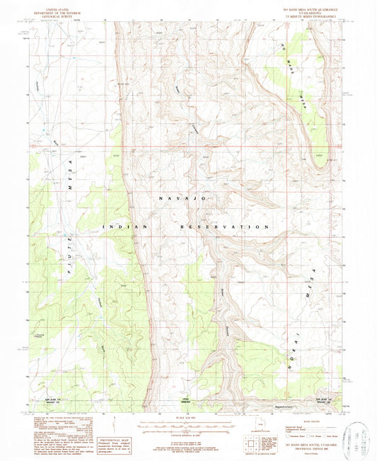 Classic USGS No Mans Mesa South Utah 7.5'x7.5' Topo Map Image
