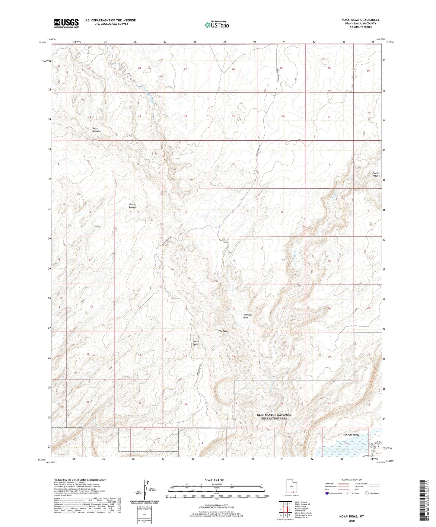 Nokai Dome Utah US Topo Map Image