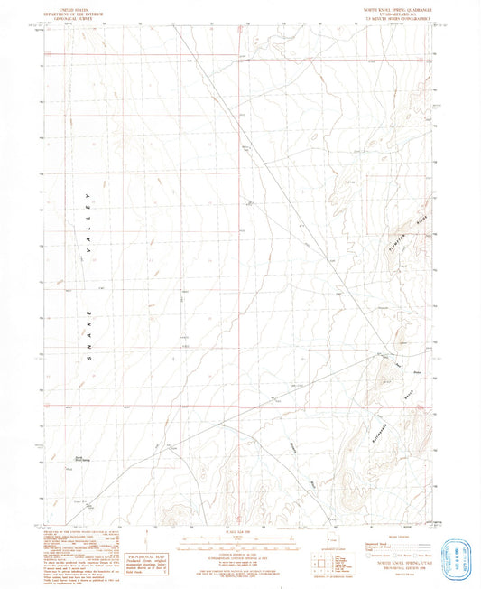 Classic USGS North Knoll Spring Utah 7.5'x7.5' Topo Map Image