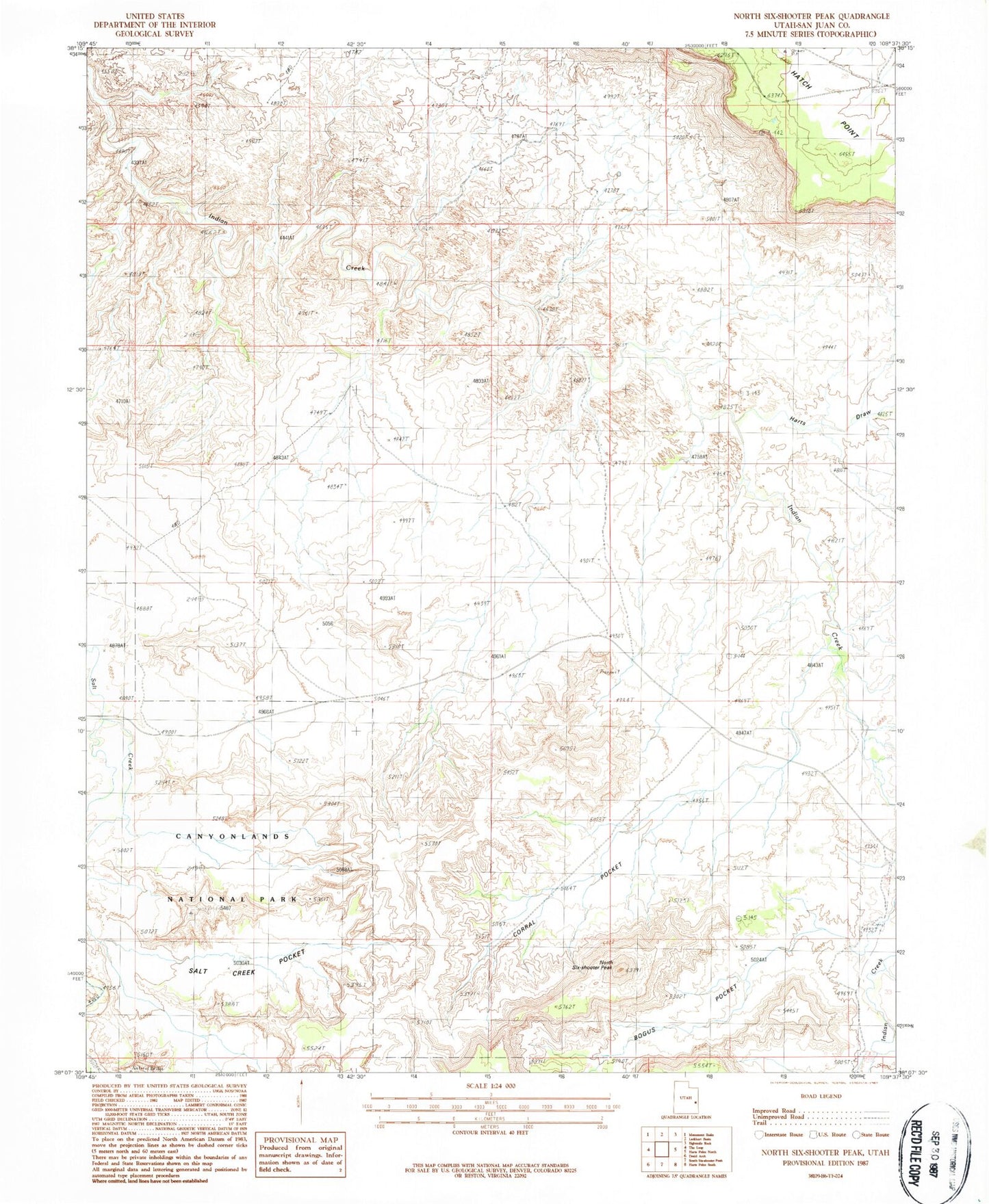Classic USGS North Six-shooter Peak Utah 7.5'x7.5' Topo Map Image