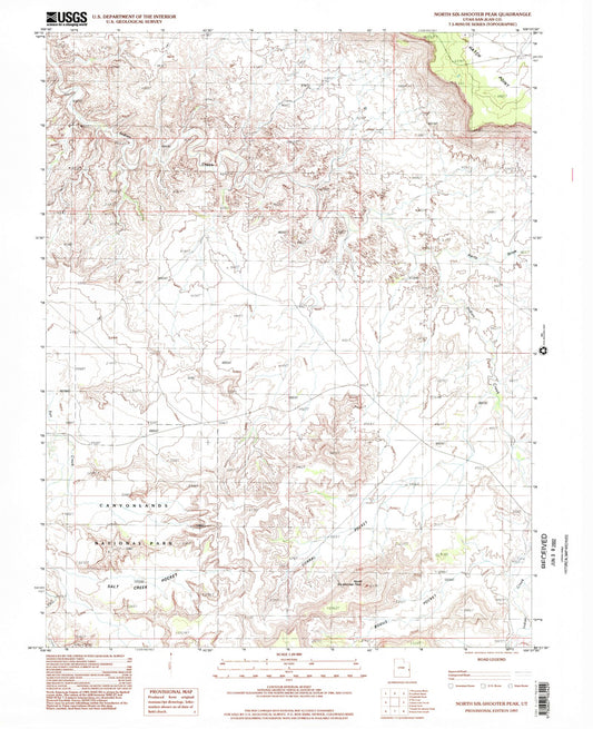 Classic USGS North Six-shooter Peak Utah 7.5'x7.5' Topo Map Image