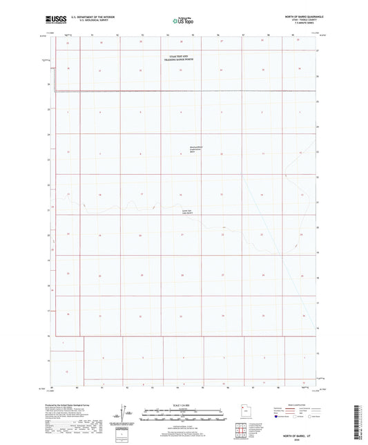 North of Barro Utah US Topo Map Image