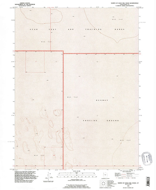 Classic USGS North of Gold Hill Wash Utah 7.5'x7.5' Topo Map Image