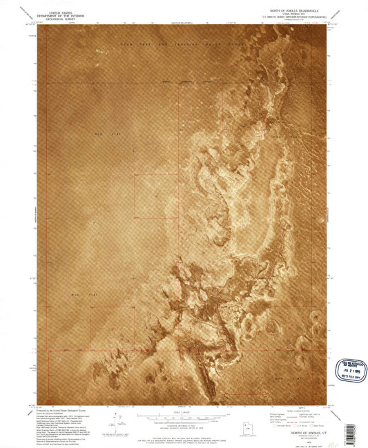 Classic USGS North of Knolls Utah 7.5'x7.5' Topo Map Image