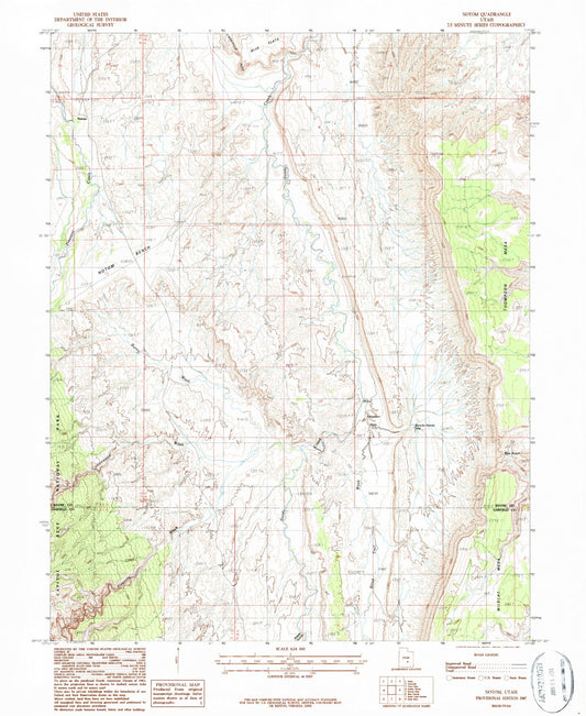 Classic USGS Notom Utah 7.5'x7.5' Topo Map Image