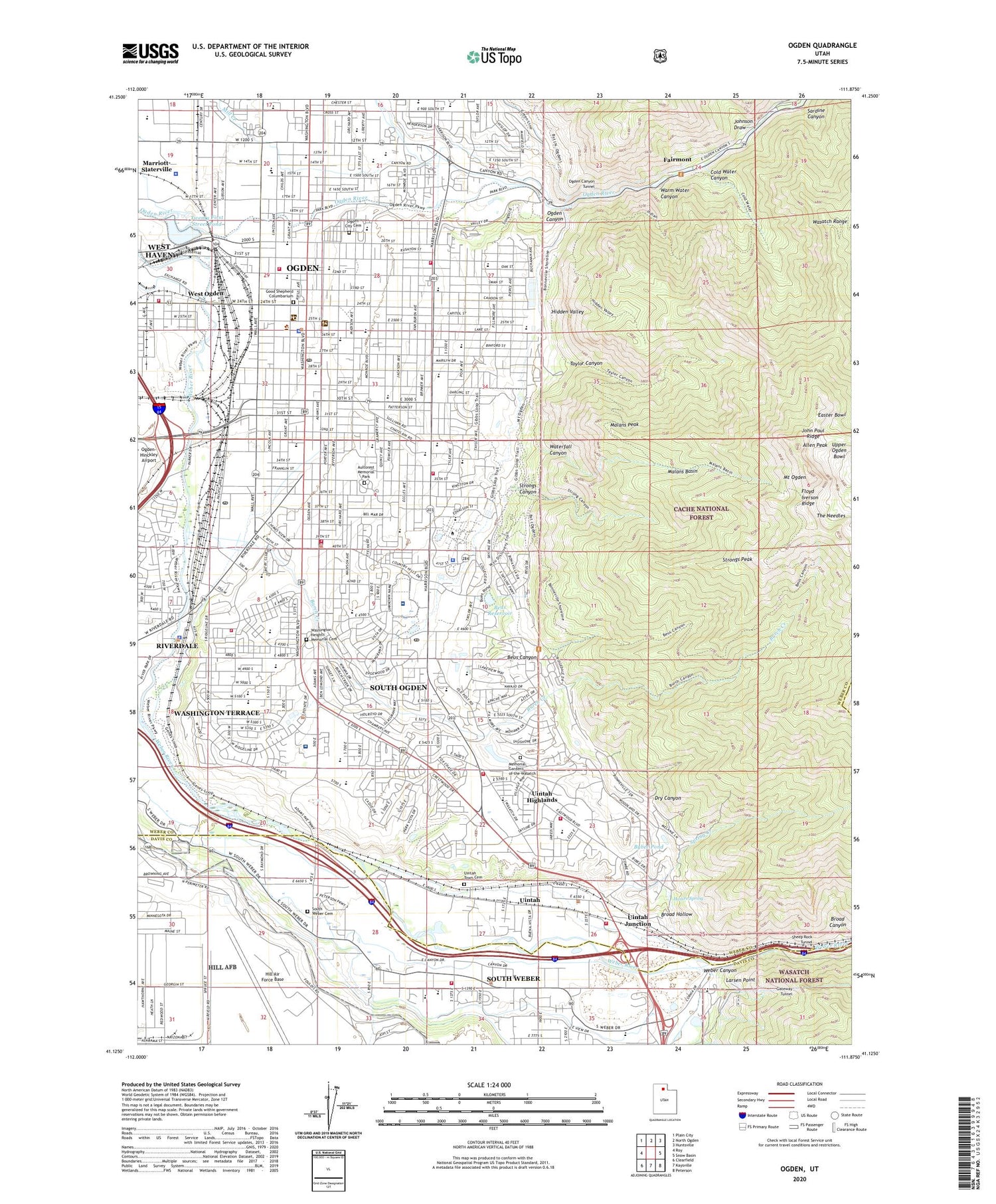 Ogden Utah US Topo Map Image
