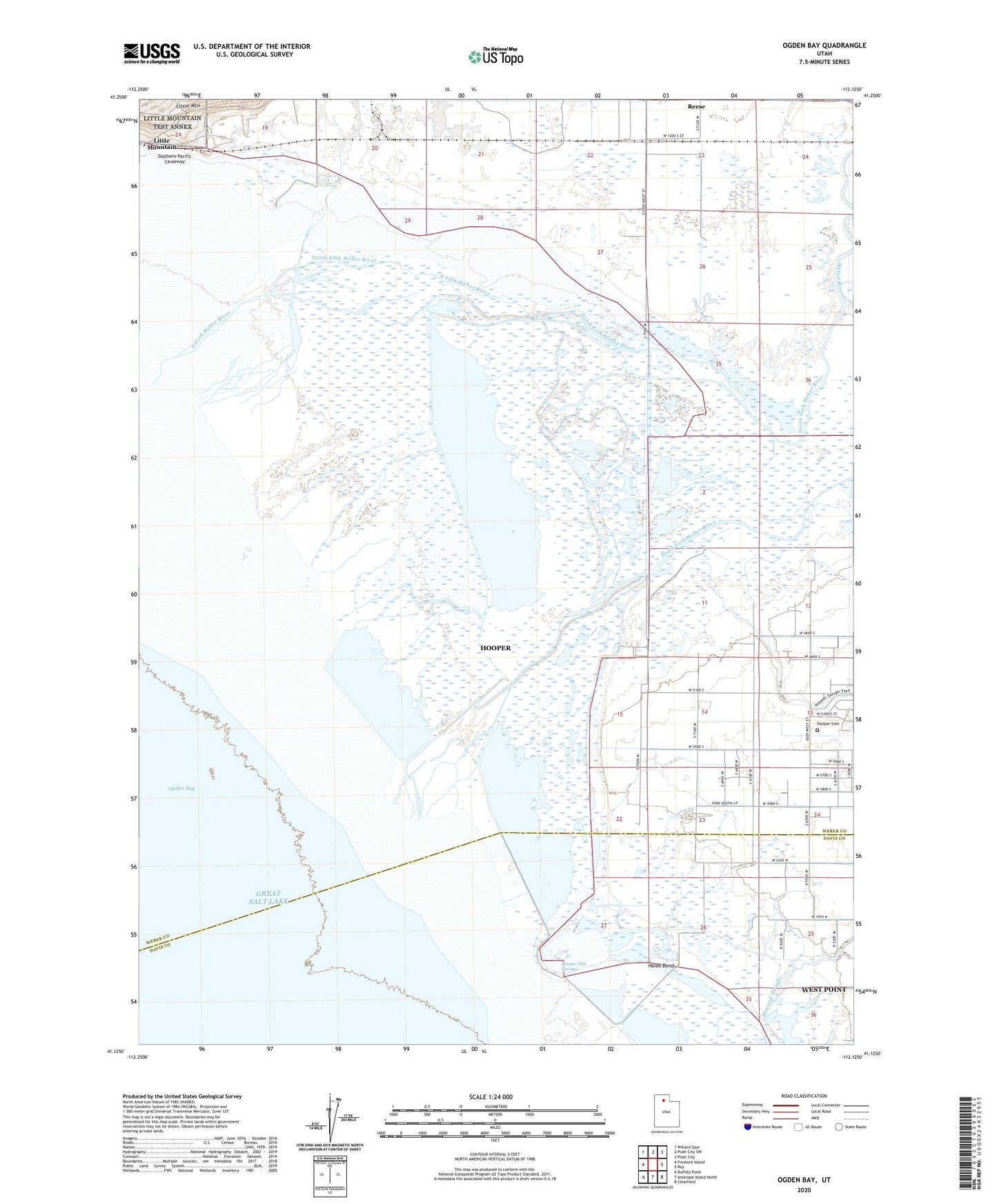 Ogden Bay Utah US Topo Map Image