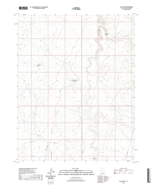 Oljato NE Utah US Topo Map Image