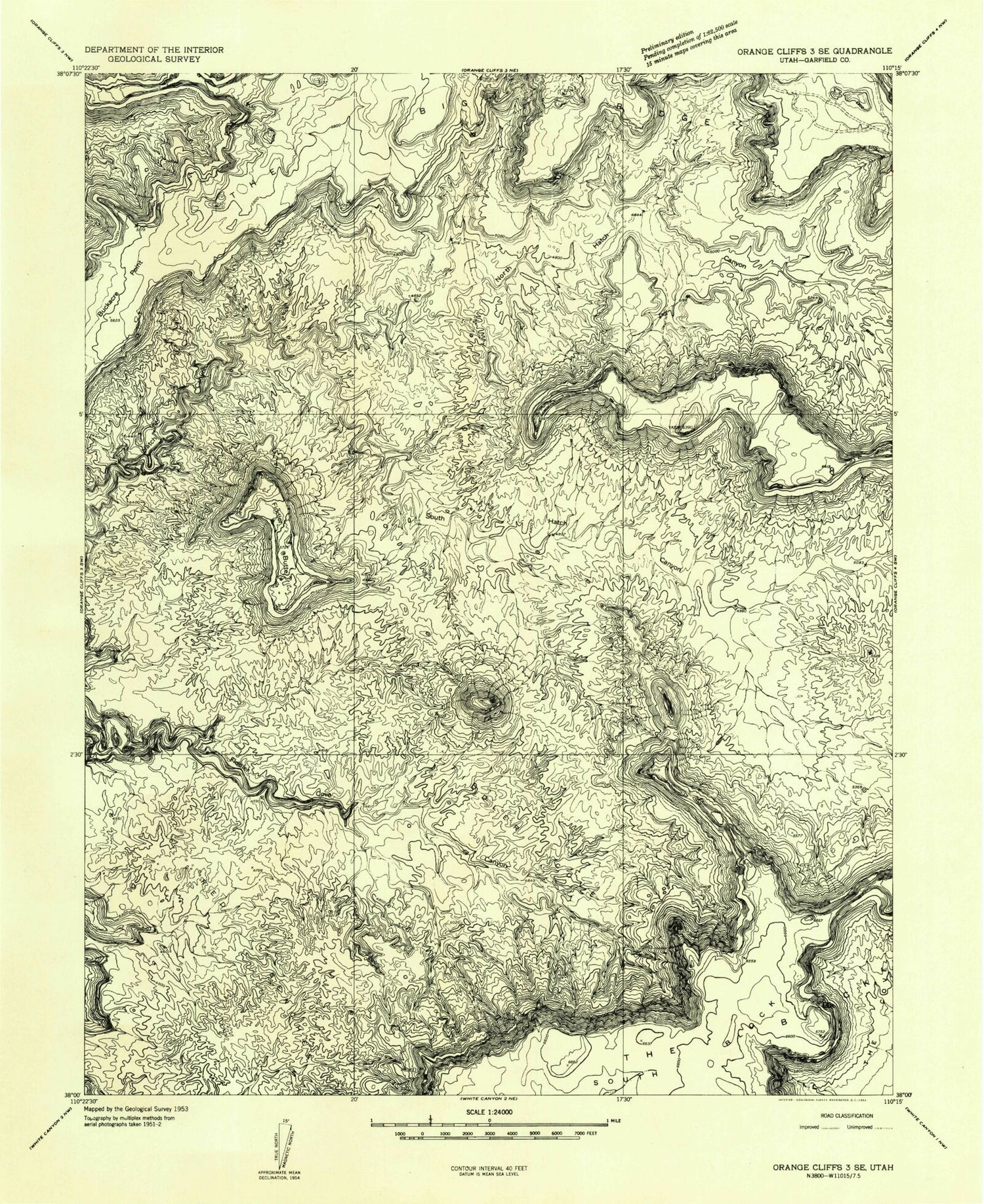 Classic USGS Fiddler Butte Utah 7.5'x7.5' Topo Map Image