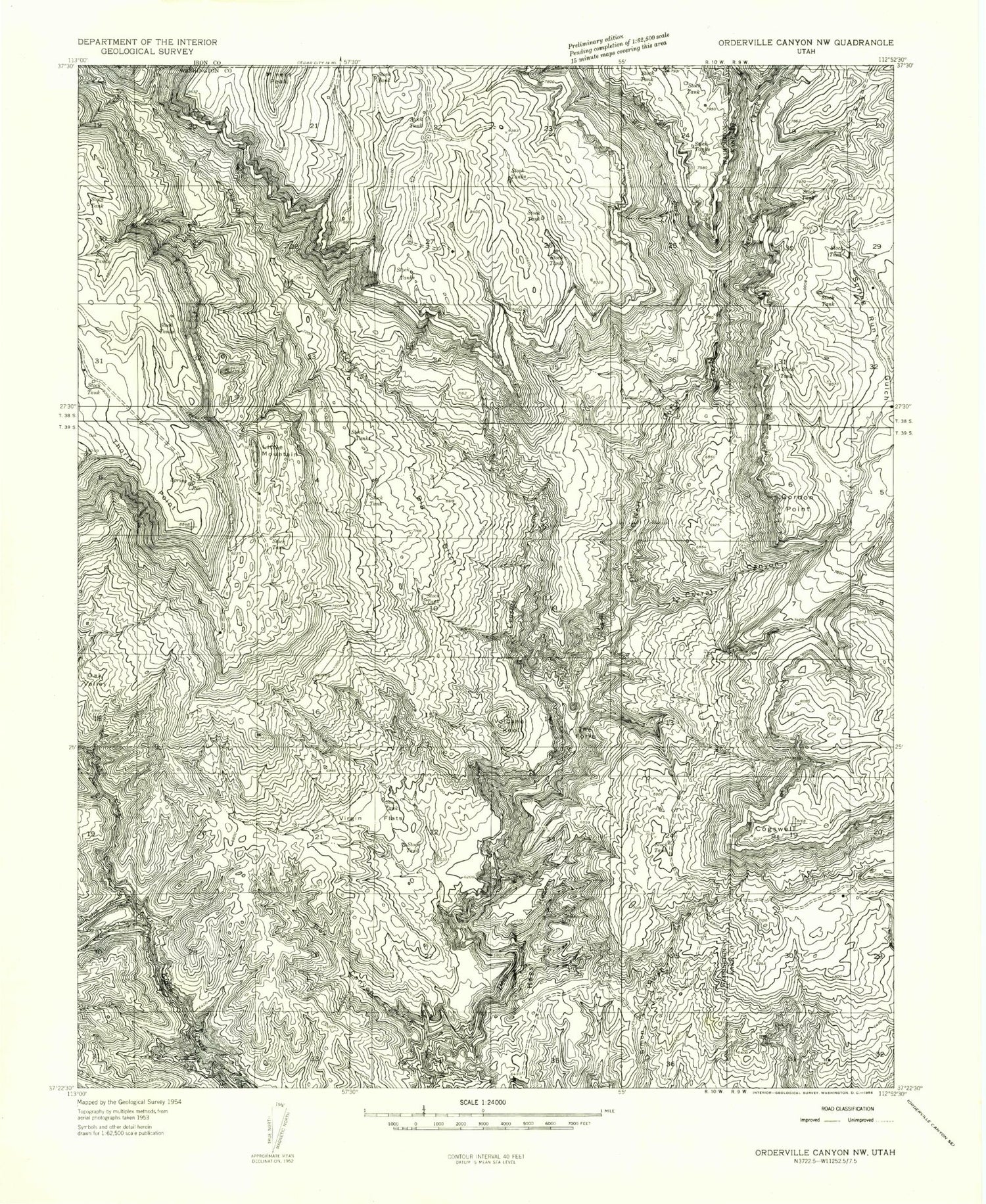Classic USGS Cogswell Point Utah 7.5'x7.5' Topo Map Image