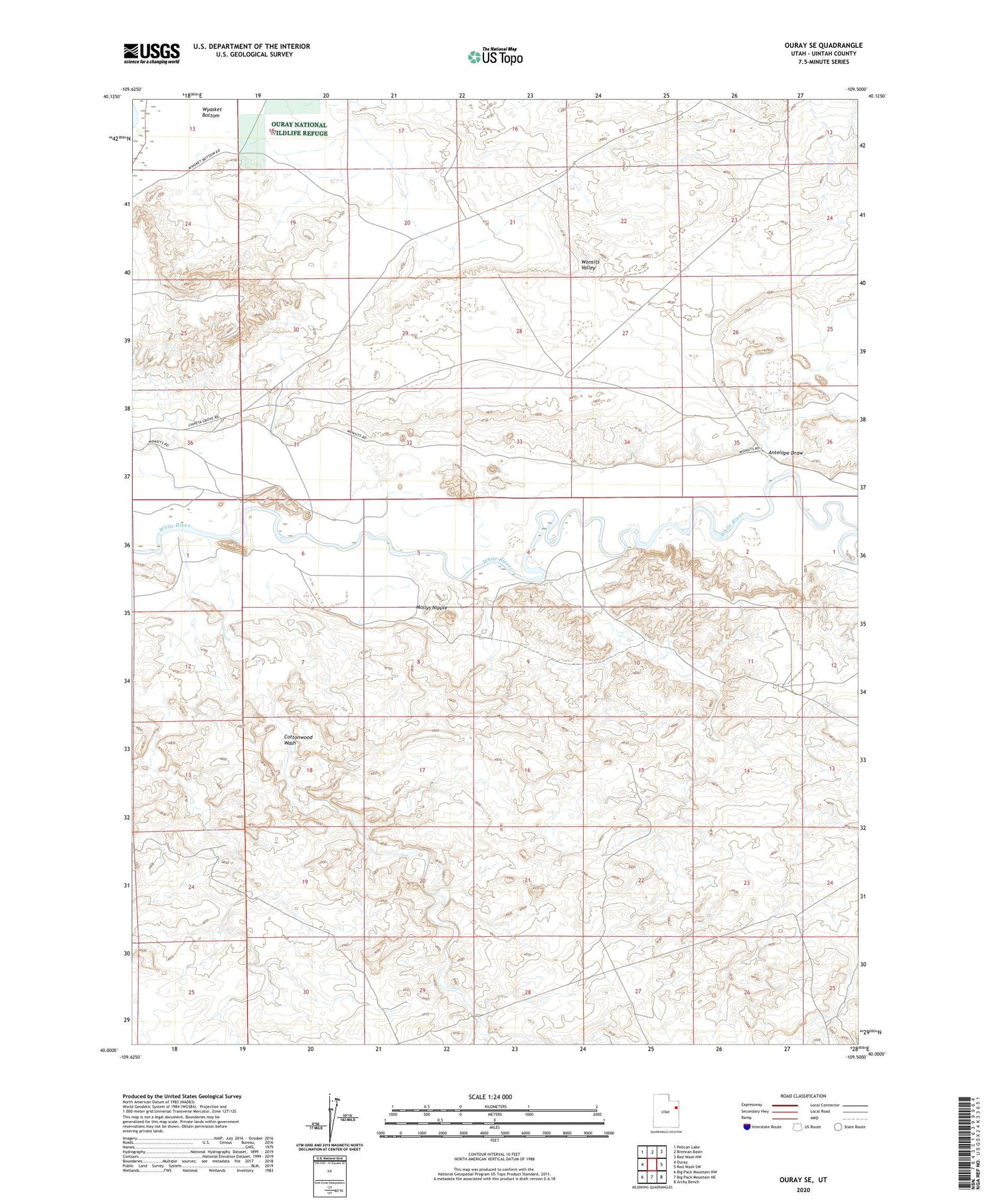 Ouray SE Utah US Topo Map Image