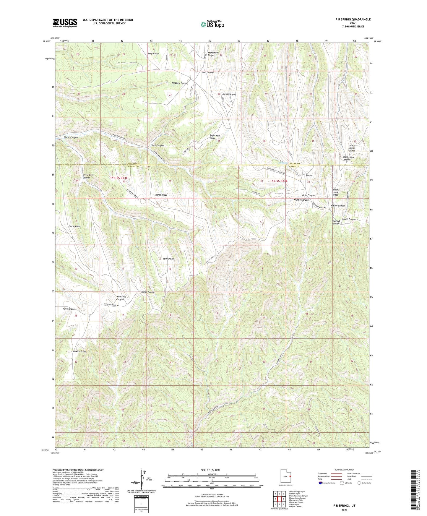 P R Spring Utah US Topo Map Image