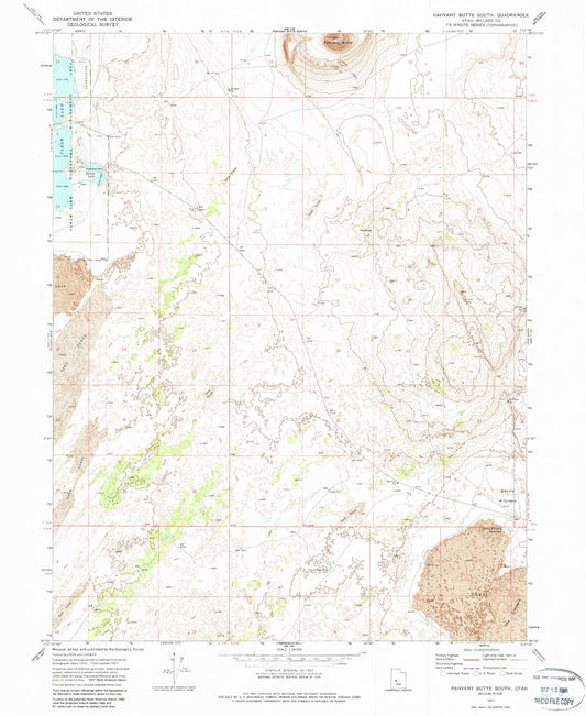 Classic USGS Pahvant Butte South Utah 7.5'x7.5' Topo Map Image