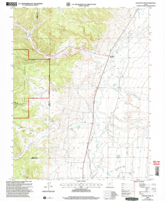Classic USGS Panguitch NW Utah 7.5'x7.5' Topo Map Image