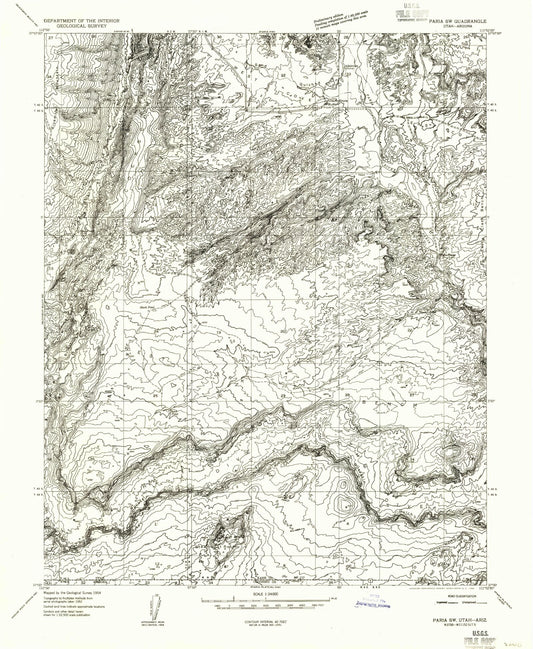 USGS Classic West Clark Bench Utah 7.5'x7.5' Topo Map Image