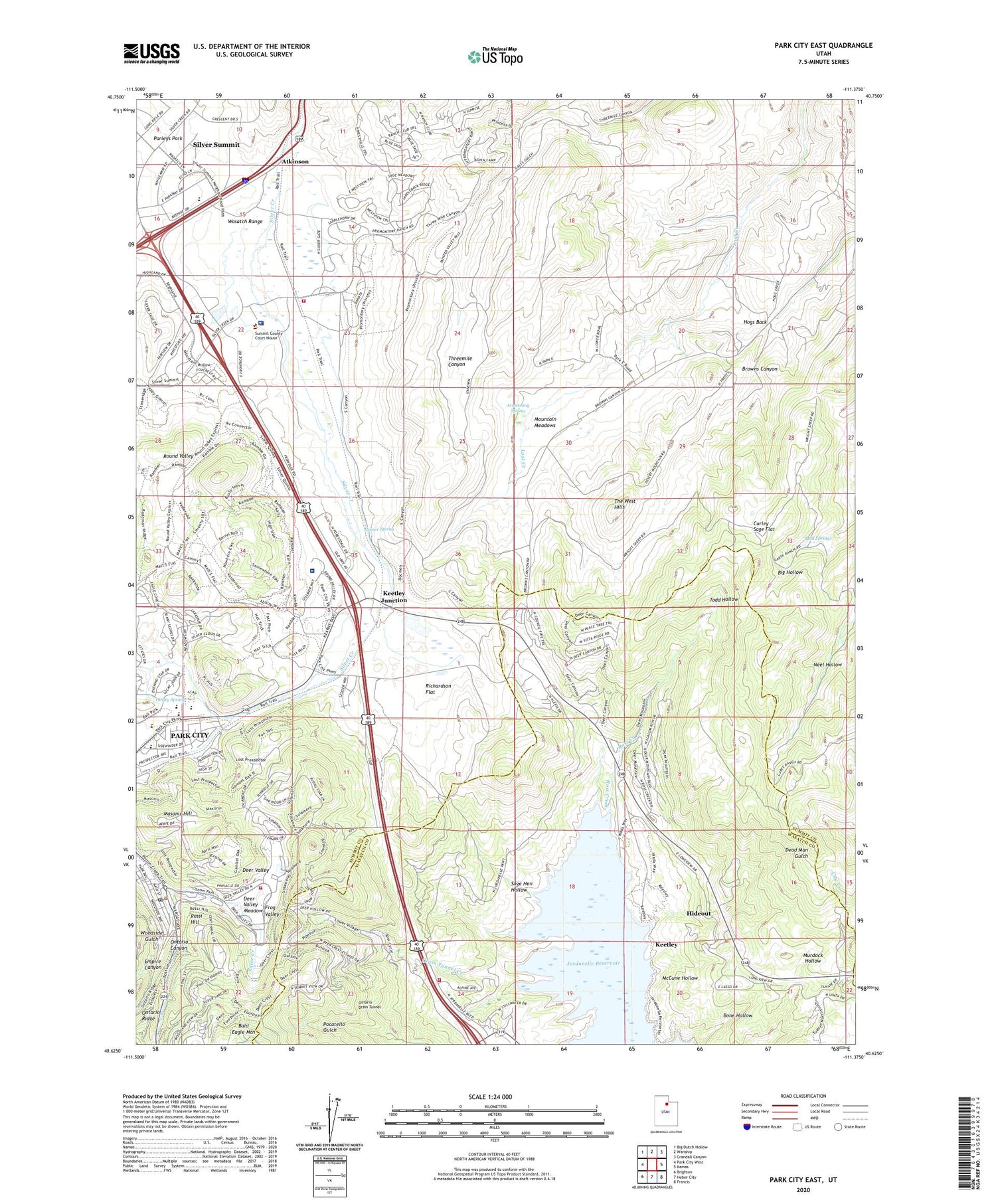 Park City East Utah US Topo Map Image