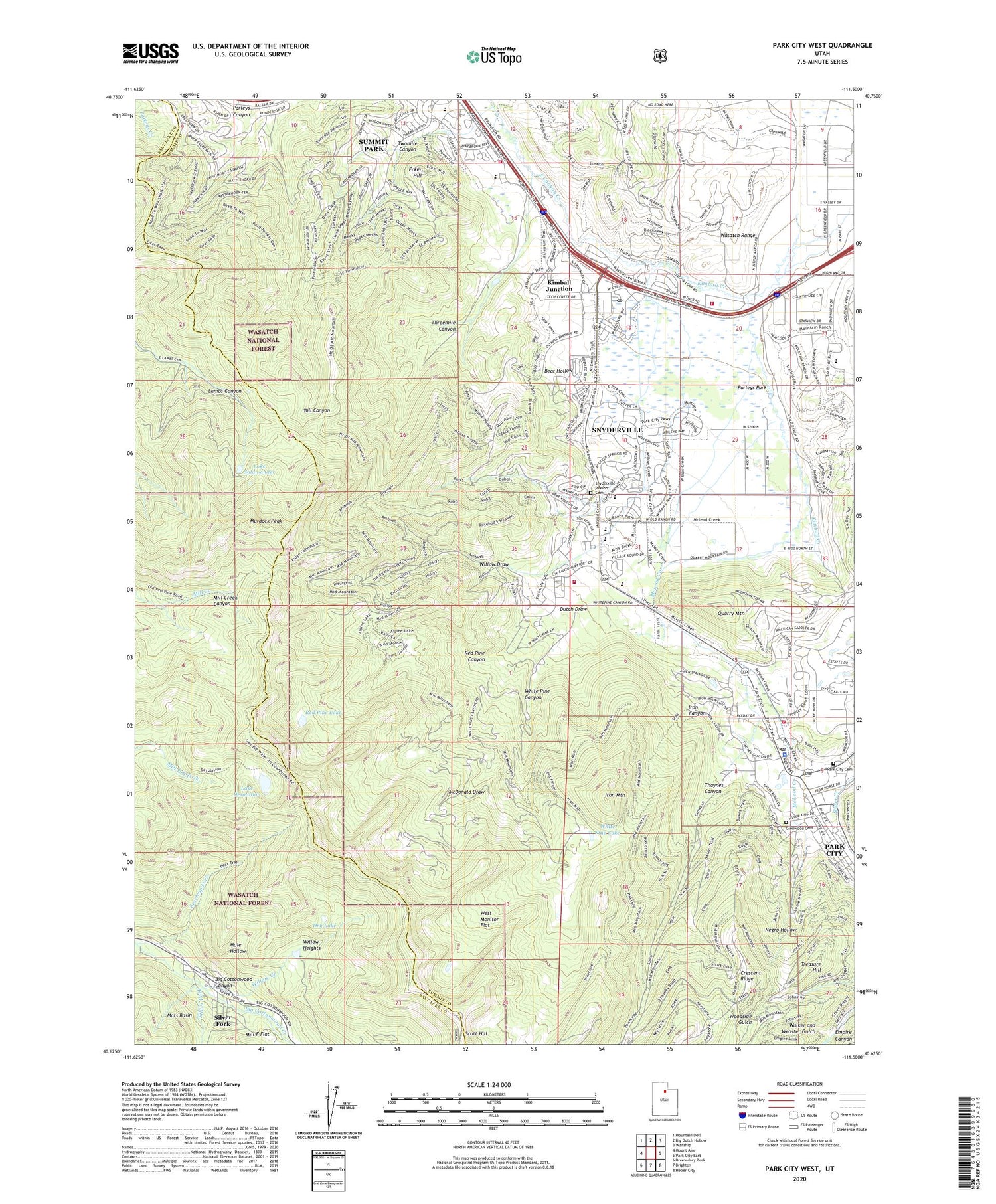 Park City West Utah US Topo Map Image