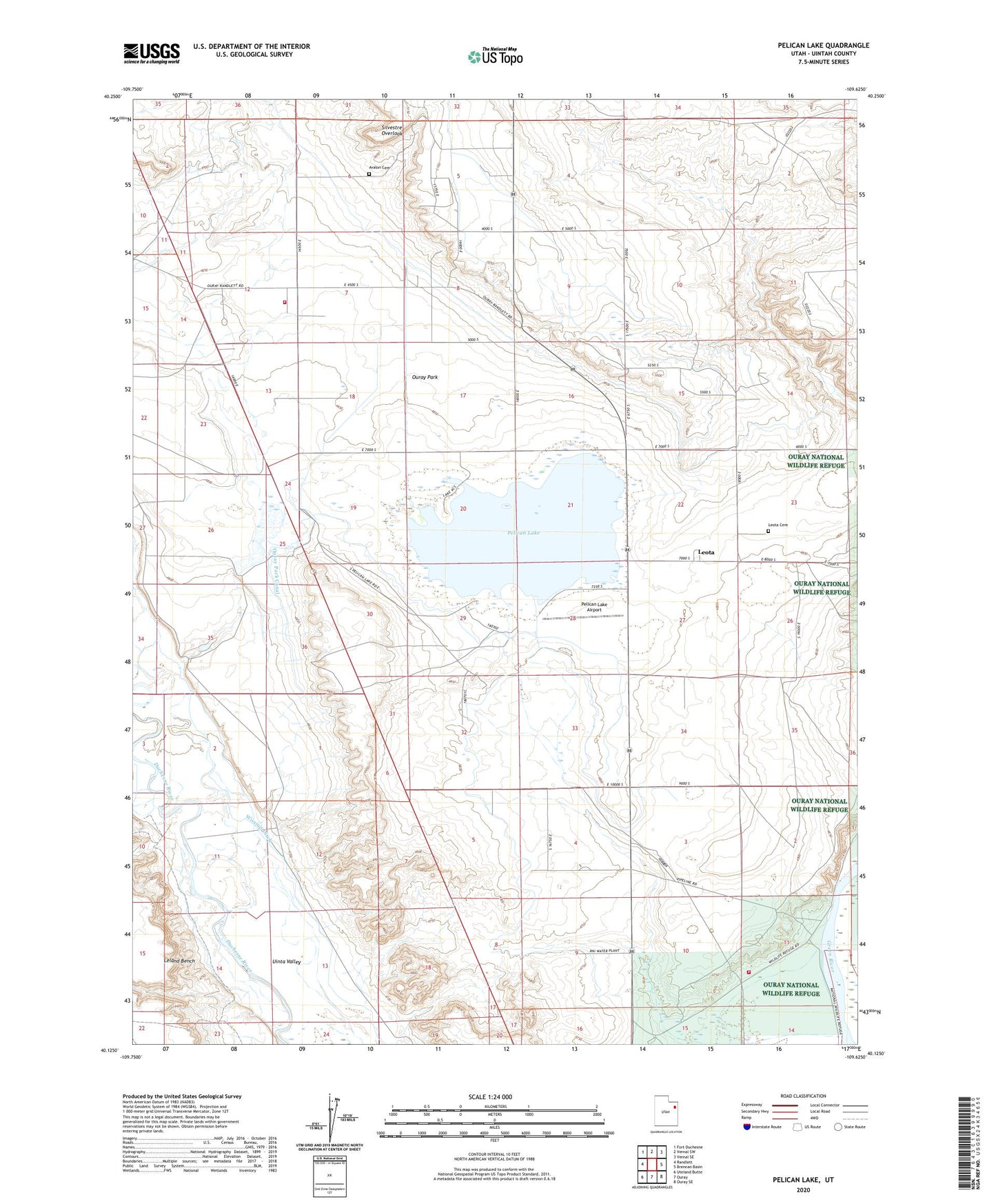 Pelican Lake Utah US Topo Map Image