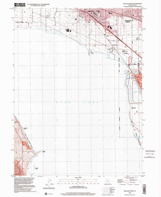 Classic USGS Pelican Point Utah 7.5'x7.5' Topo Map Image