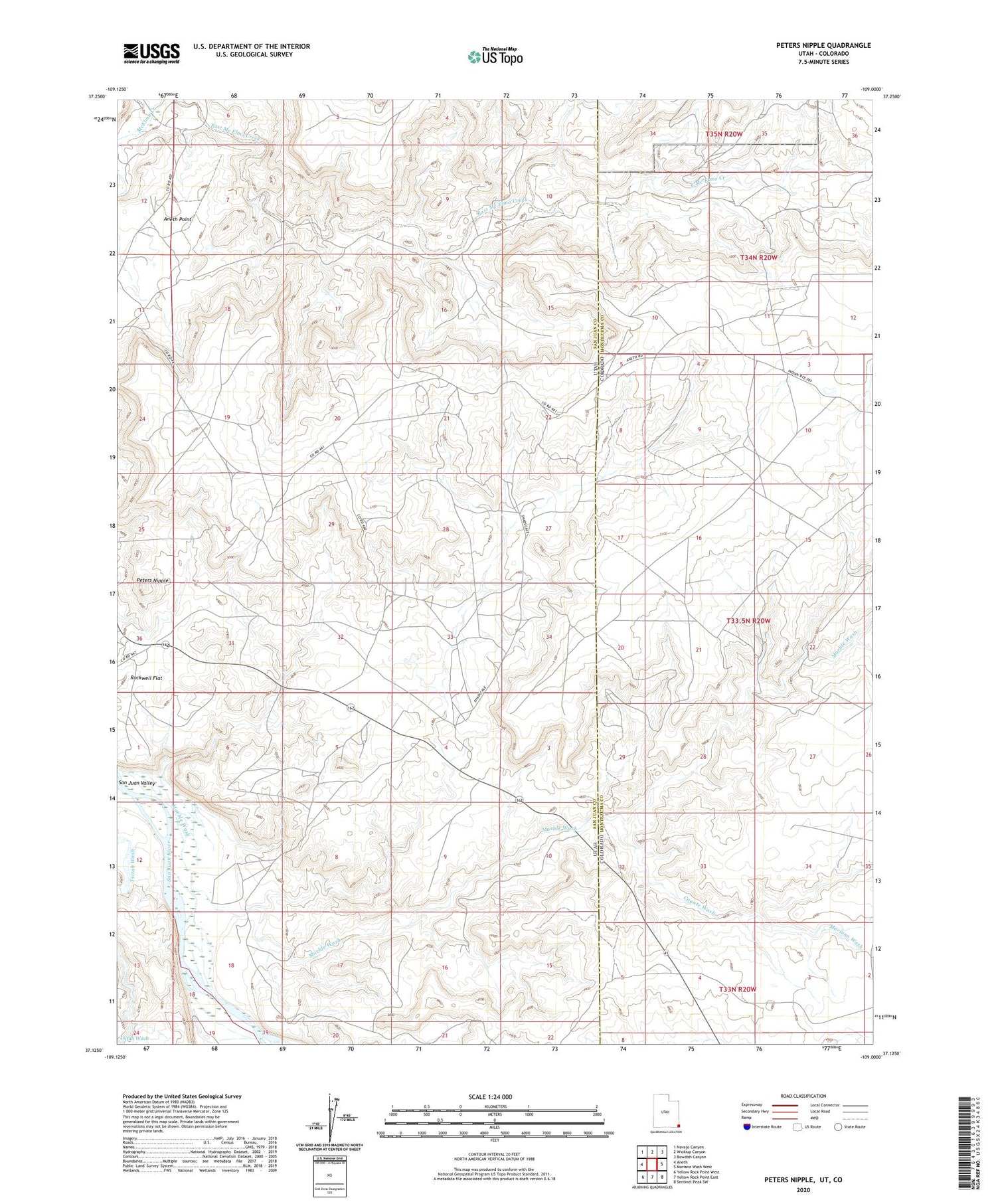 Peters Nipple Utah US Topo Map Image