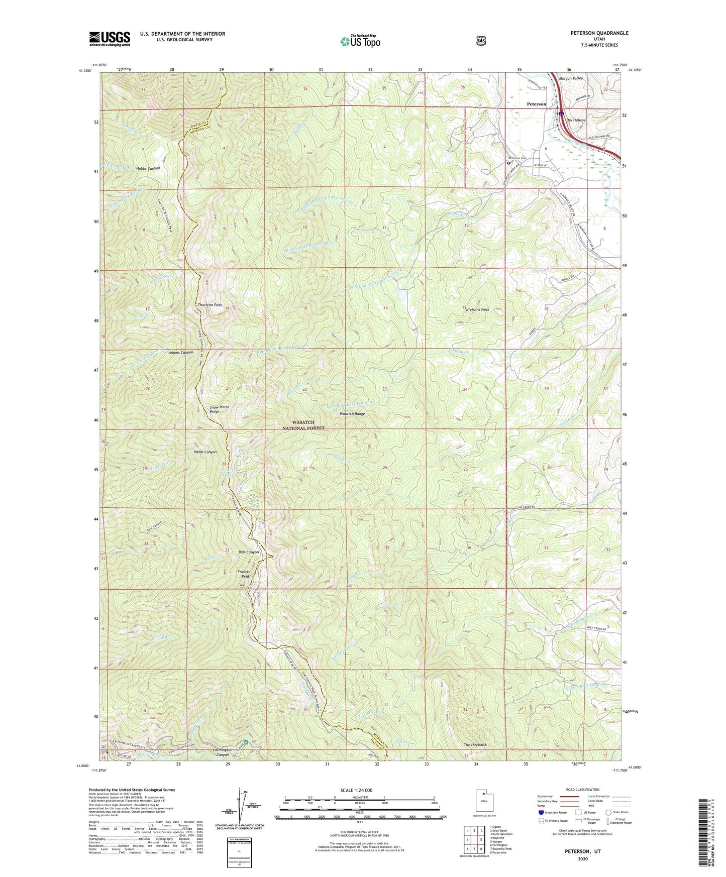 Peterson Utah US Topo Map Image