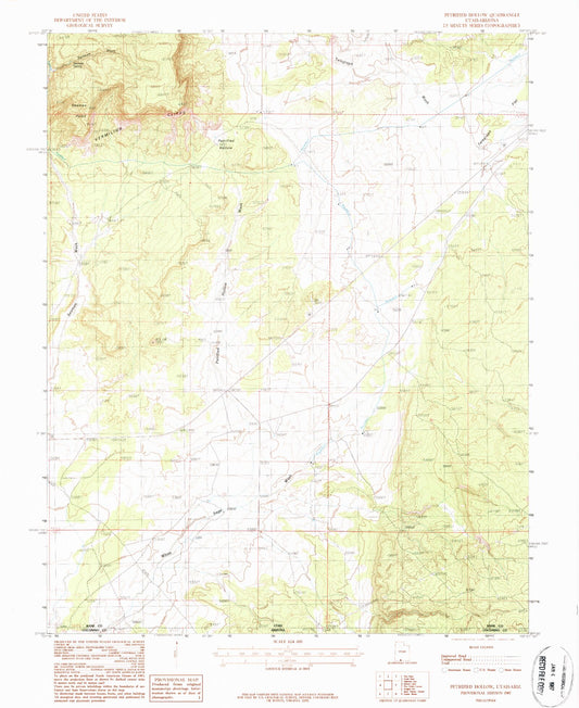 Classic USGS Petrified Hollow Utah 7.5'x7.5' Topo Map Image