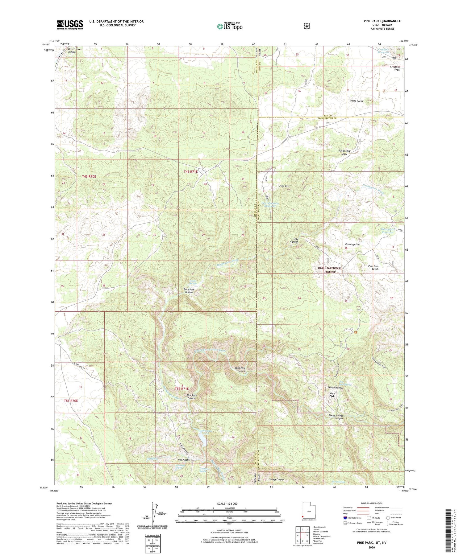 Pine Park Utah US Topo Map Image