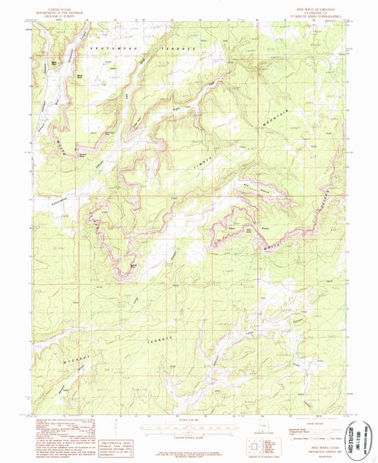 Classic USGS Pine Point Utah 7.5'x7.5' Topo Map Image