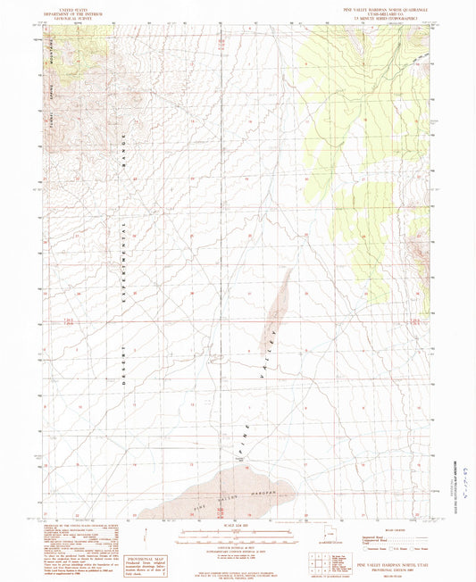 Classic USGS Pine Valley Hardpan North Utah 7.5'x7.5' Topo Map Image