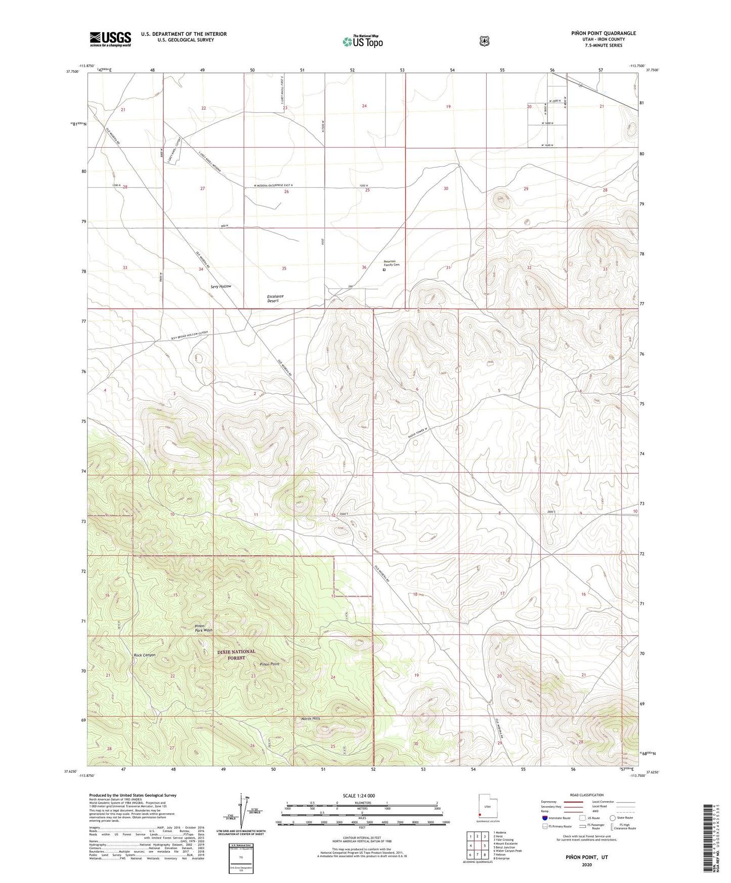Pinon Point Utah US Topo Map Image