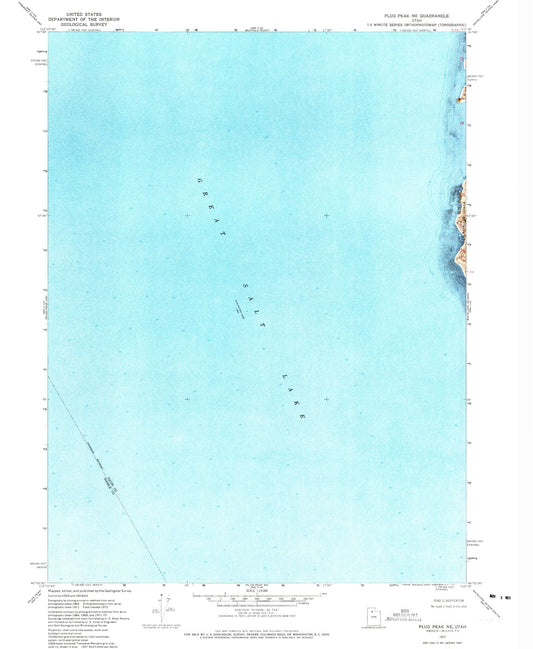Classic USGS Plug Peak NE Utah 7.5'x7.5' Topo Map Image