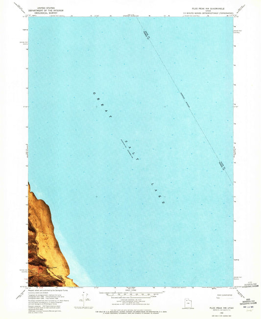 Classic USGS Plug Peak NW Utah 7.5'x7.5' Topo Map Image