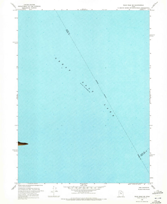 Classic USGS Plug Peak SE Utah 7.5'x7.5' Topo Map Image