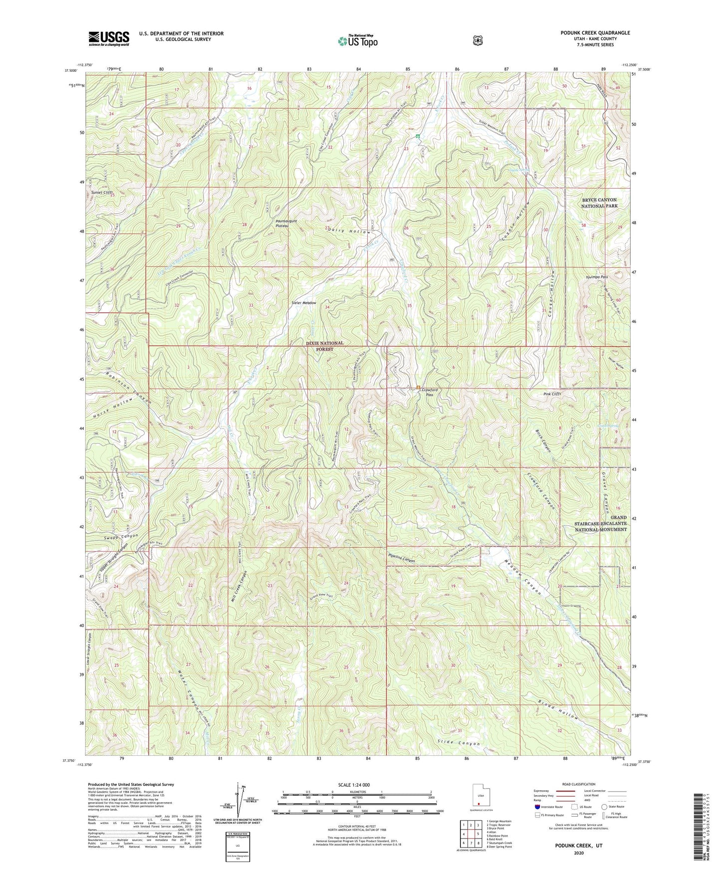 Podunk Creek Utah US Topo Map Image
