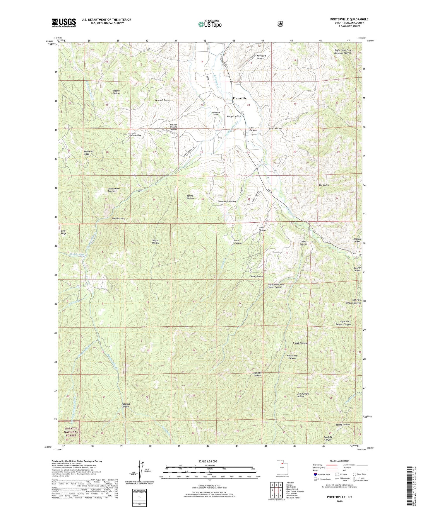 Porterville Utah US Topo Map Image
