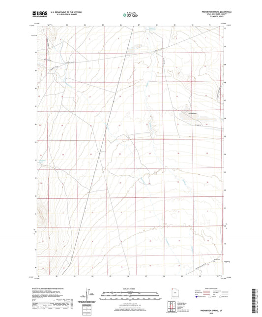 Prohibition Spring Utah US Topo Map Image