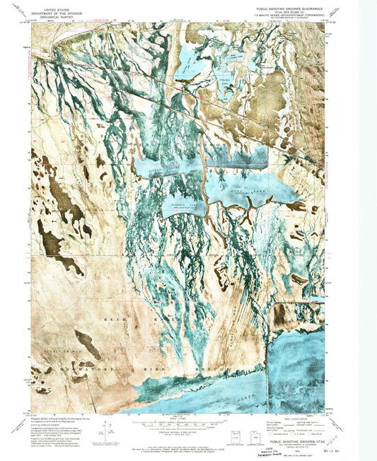 Classic USGS Public Shooting Grounds Utah 7.5'x7.5' Topo Map Image