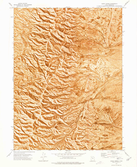 Classic USGS Quincy Spring Utah 7.5'x7.5' Topo Map Image