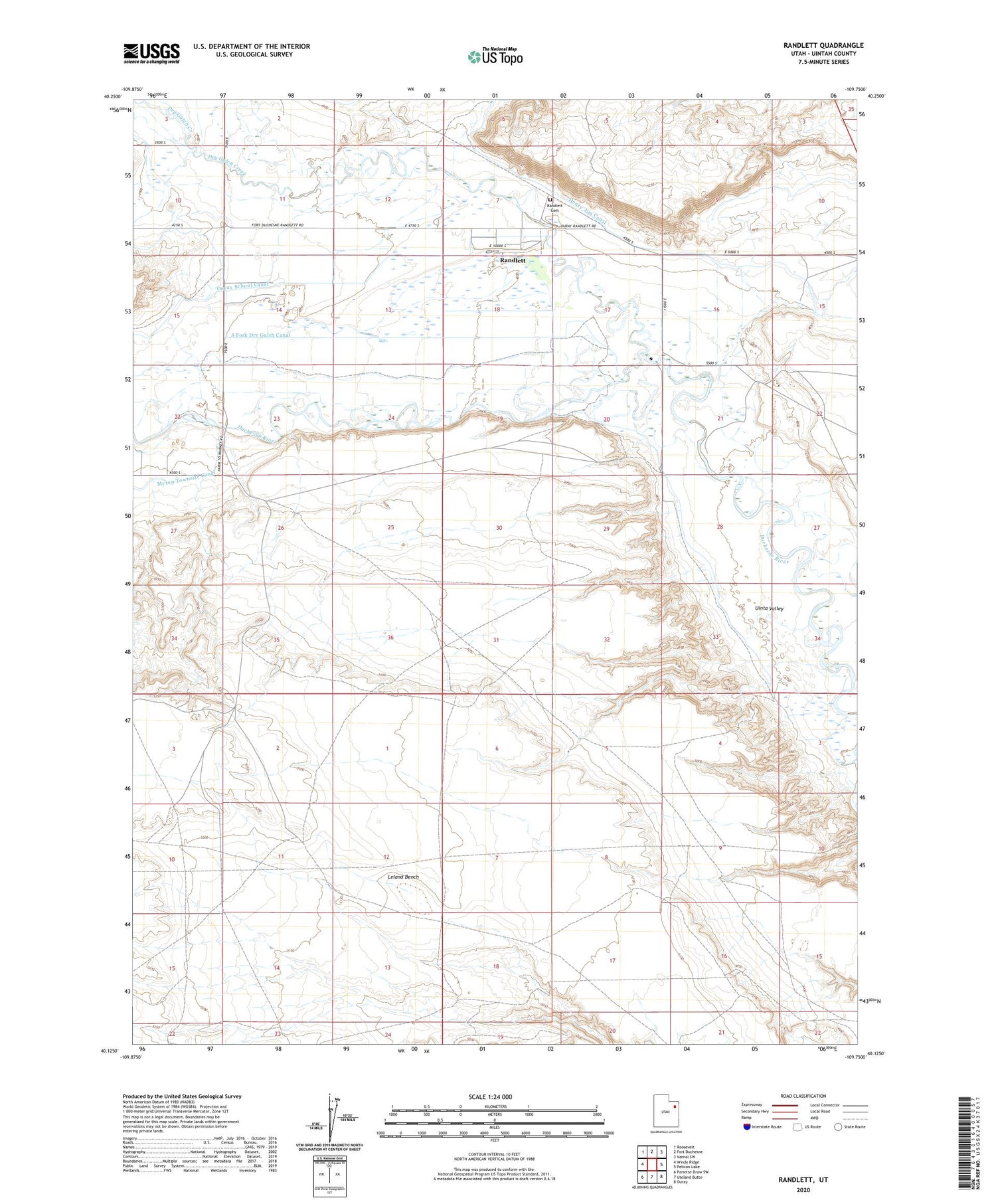 Randlett Utah US Topo Map Image