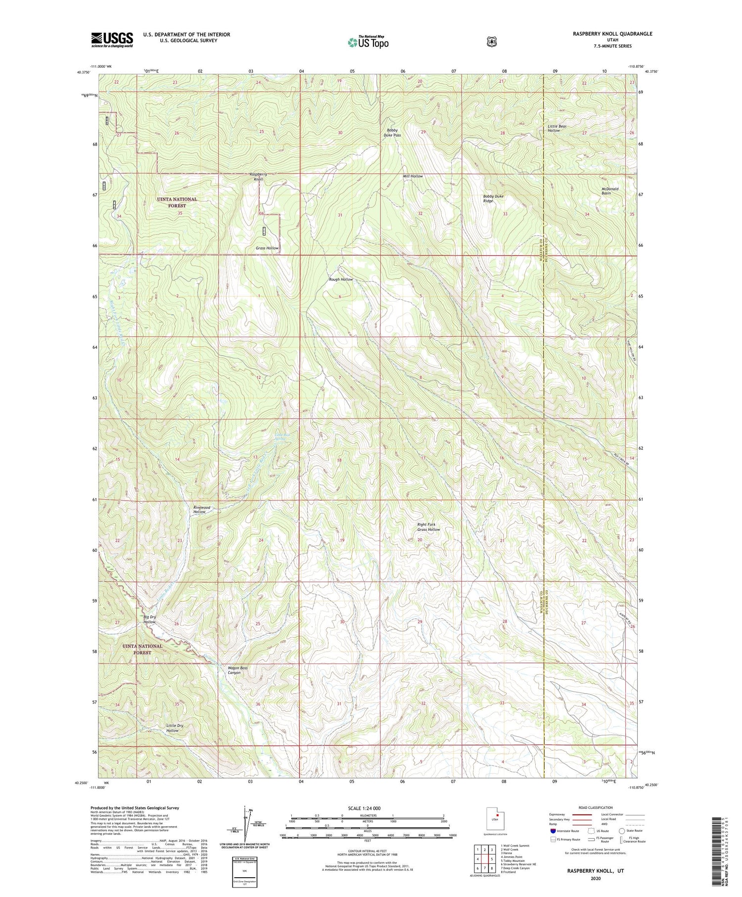 Raspberry Knoll Utah US Topo Map Image