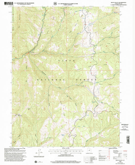 Classic USGS Rays Valley Utah 7.5'x7.5' Topo Map Image