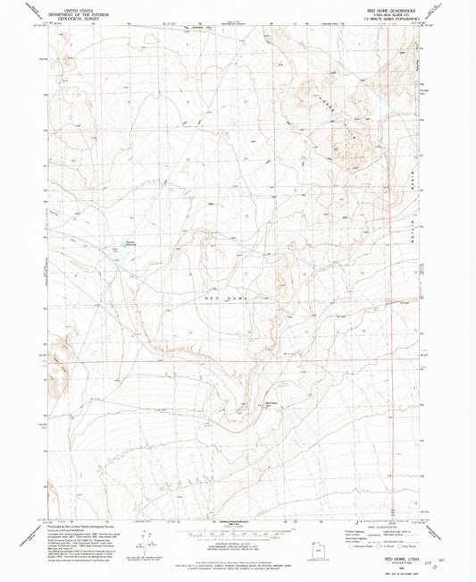 Classic USGS Red Dome Utah 7.5'x7.5' Topo Map Image