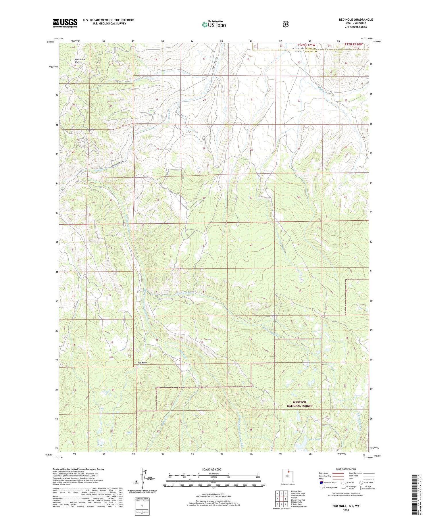 Red Hole Utah US Topo Map Image