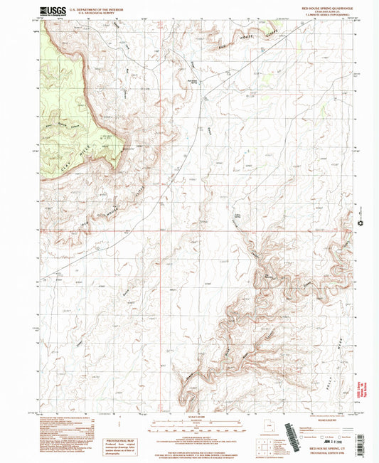 Classic USGS Red House Spring Utah 7.5'x7.5' Topo Map Image
